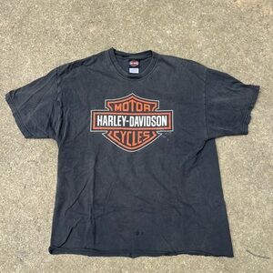 Vintage faded Harley Davidson black tee size large